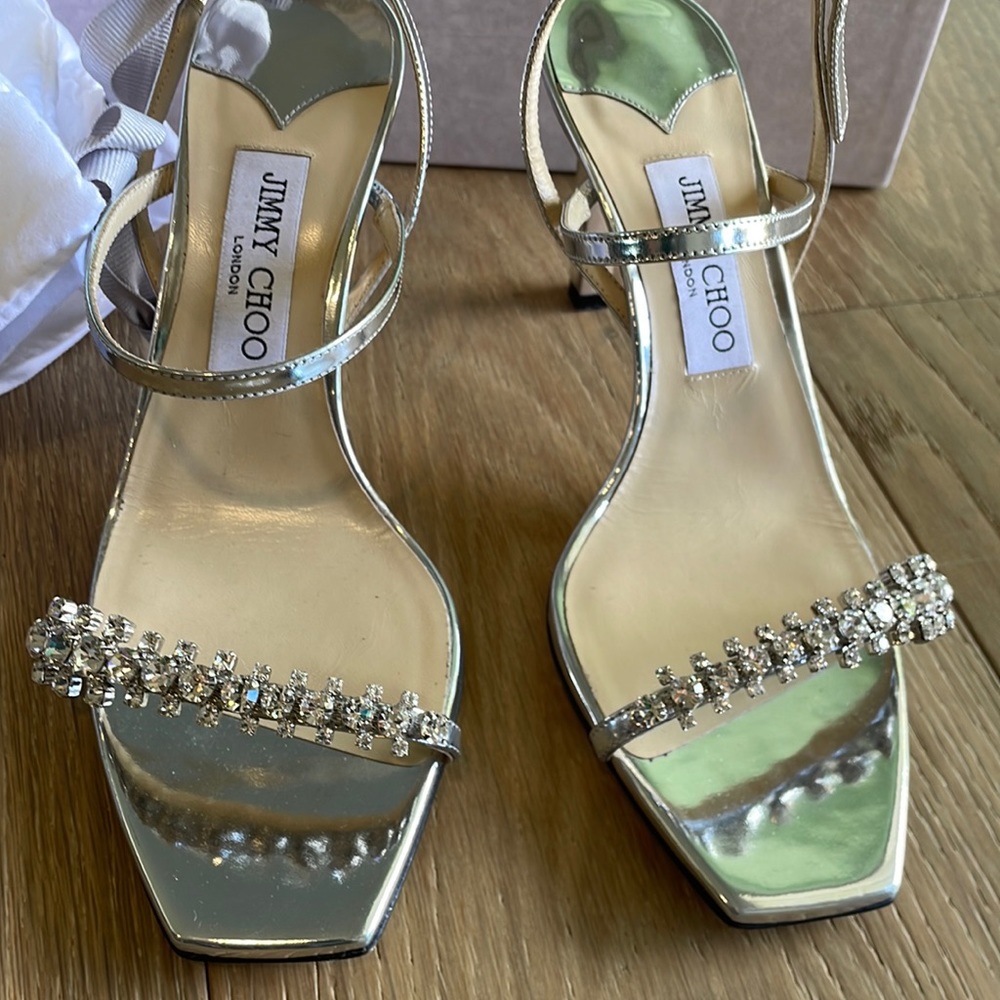 Jimmy Choo silver heels